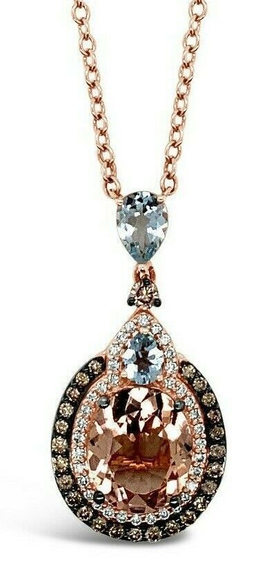 5 cts Pink Morganite and Diamond Necklace in 14K Rose Gold by Le Vian - BirthStone.com