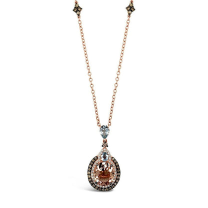 5 cts Pink Morganite and Diamond Necklace in 14K Rose Gold by Le Vian - BirthStone.com