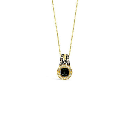 1 1/4 cts Green Tourmaline and Diamond Necklace in 14K Green Gold by Le Vian - BirthStone.com