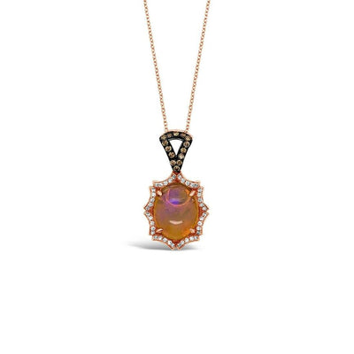 Le Vian Couture® Pendant- Opal, Chocolate/Vanilla Diamonds® 18K Strawberry Gold®