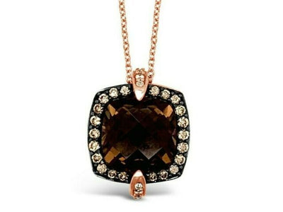Le Vian® Pendant Smoky Quartz, Sapphire, White/Chocolate Diamonds® 14K Rose Gold