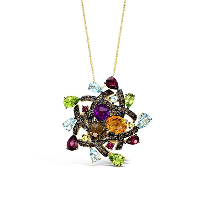 Le Vian® Pendant - Multicolor Semiprecious, Cinnamon Citrine® 14K Honey Gold™