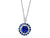 LeVian 18K White Gold Blue Sapphire Round Diamond Double Halo Pendant Necklace