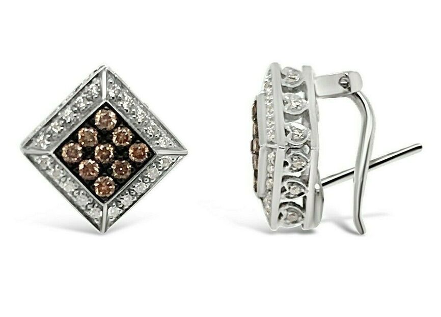 1 cts Chocolate Diamond Earrings in 14K White Gold by Le Vian - BirthStone.com