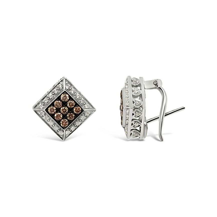 1 cts Chocolate Diamond Earrings in 14K White Gold by Le Vian - BirthStone.com