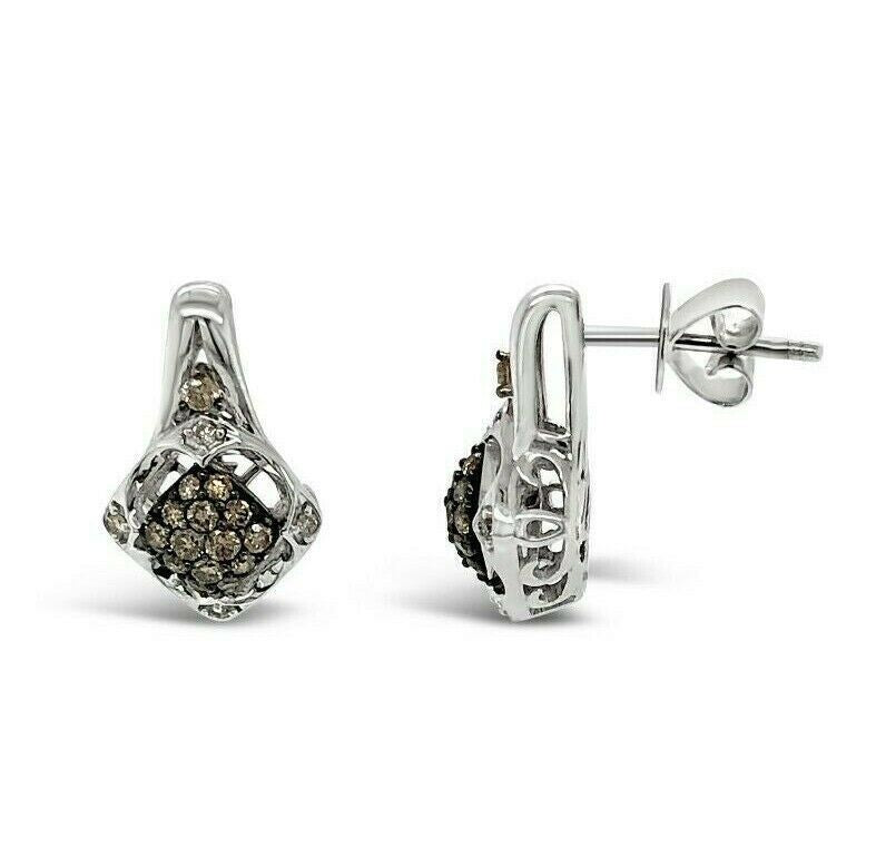 3/8 cts White Diamond Earrings in 14K White Gold by Le Vian - BirthStone.com