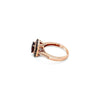 LeVian 14K Rose Gold Rhodolite Chocolate Brown Diamond Double Halo Cocktail Ring