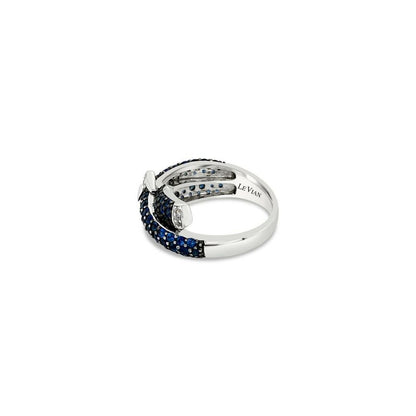 1 5/8 cts Blue Sapphire and Diamond Ring in 14K White Gold by Le Vian - BirthStone.com