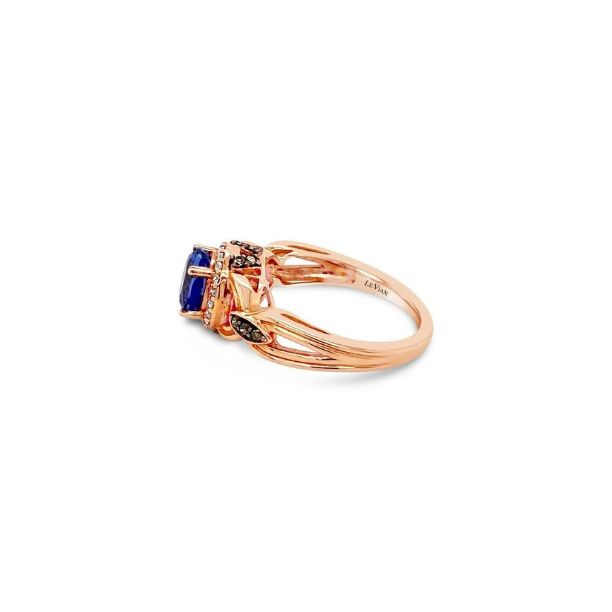 1 1/2 cts Blue Tanzanite and Diamond Ring in 14K Rose Gold by Le Vian - BirthStone.com