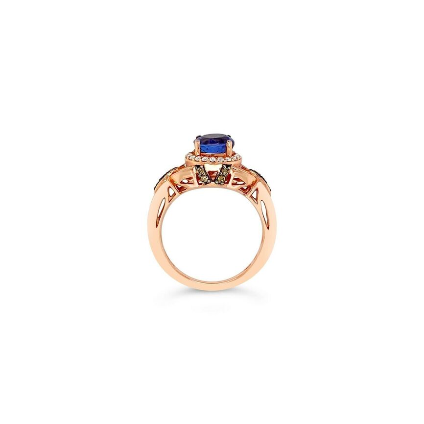 1 1/2 cts Blue Tanzanite and Diamond Ring in 14K Rose Gold by Le Vian - BirthStone.com