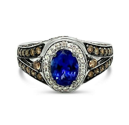 2 1/4 cts Blue Tanzanite and Diamond Ring in 14K White Gold by Le Vian - BirthStone.com