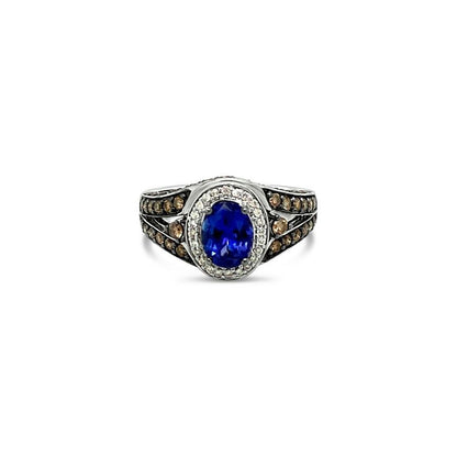 2 1/4 cts Blue Tanzanite and Diamond Ring in 14K White Gold by Le Vian - BirthStone.com