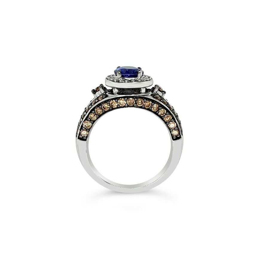 2 1/4 cts Blue Tanzanite and Diamond Ring in 14K White Gold by Le Vian - BirthStone.com