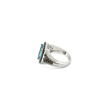 2 3/4 cts Aqua Aquamarine Cocktail Ring in 14K White Gold by Le Vian - BirthStone.com