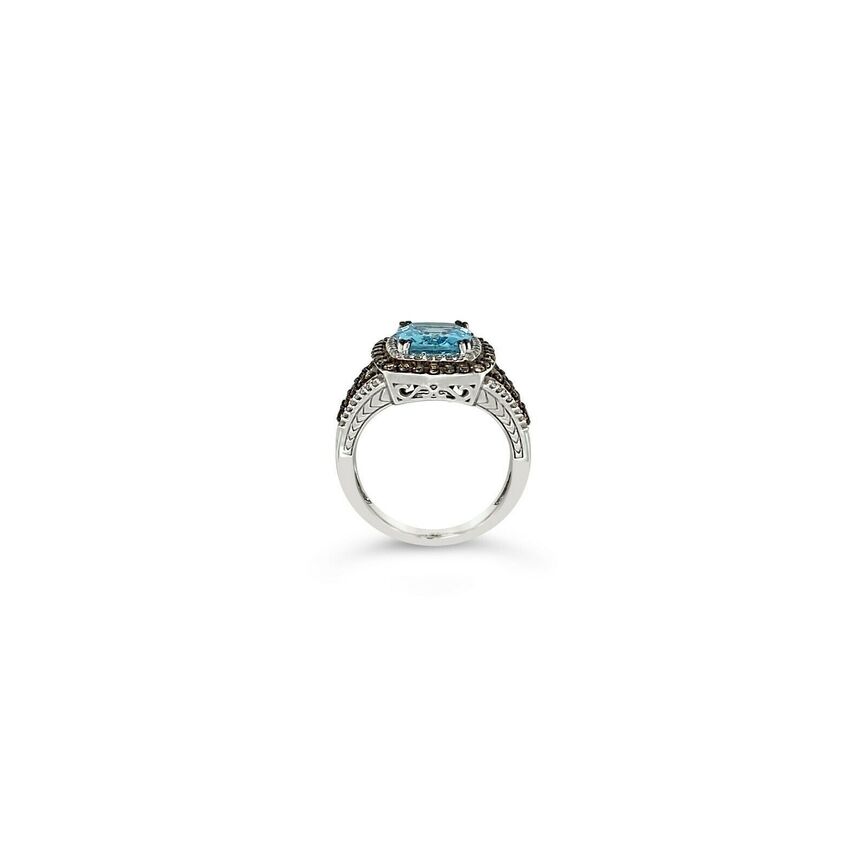 2 3/4 cts Aqua Aquamarine Cocktail Ring in 14K White Gold by Le Vian - BirthStone.com