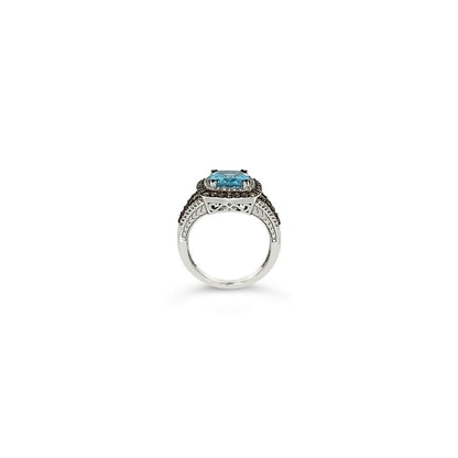 2 3/4 cts Aqua Aquamarine Cocktail Ring in 14K White Gold by Le Vian - BirthStone.com