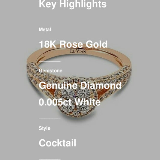 1 1/4 cts White Diamond Ring in 18K Rose Gold by Le Vian