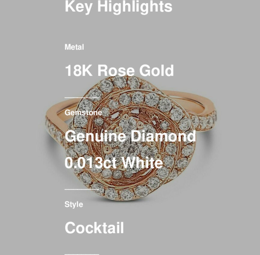 1 cts White Diamond Ring in 18K Rose Gold by Le Vian
