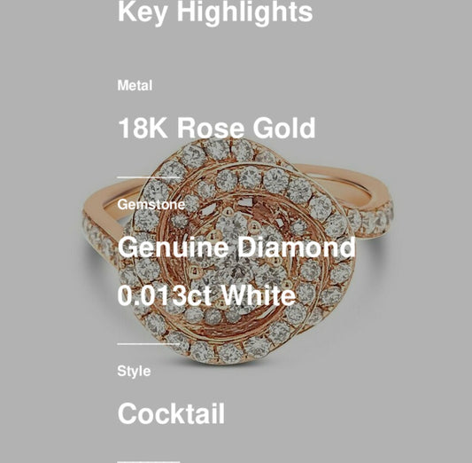 1 cts White Diamond Ring in 18K Rose Gold by Le Vian
