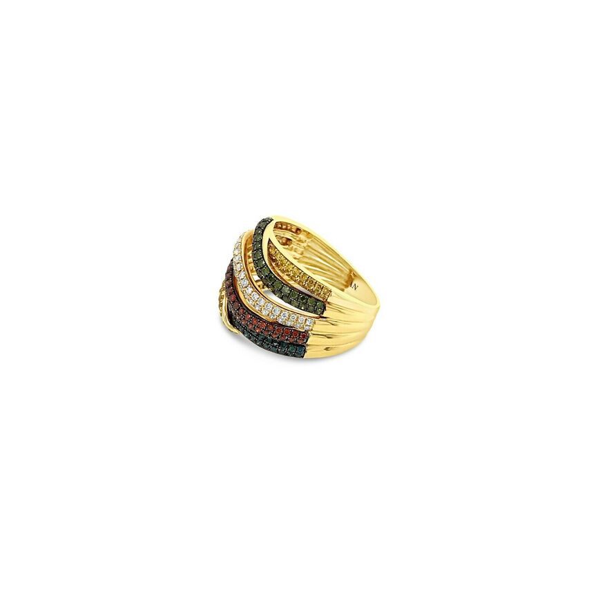 Le Vian 1 1/8 cts Multi-Color Diamond Ring in 14K Yellow Gold - BirthStone.com