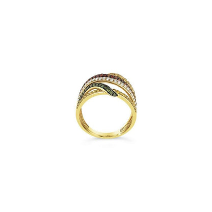 Le Vian 1 1/8 cts Multi-Color Diamond Ring in 14K Yellow Gold - BirthStone.com