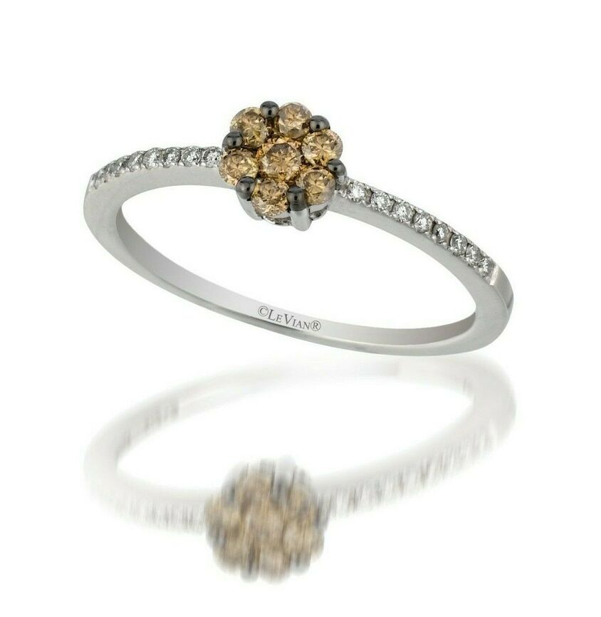 1/4 cts Chocolate Diamond Ring in 14K White Gold by Le Vian - BirthStone.com