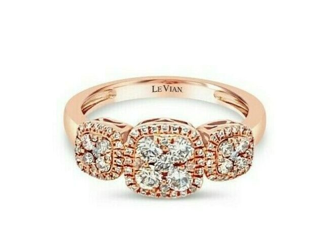 2/3 cts White Diamond Ring in 14K Rose Gold by Le Vian - BirthStone.com