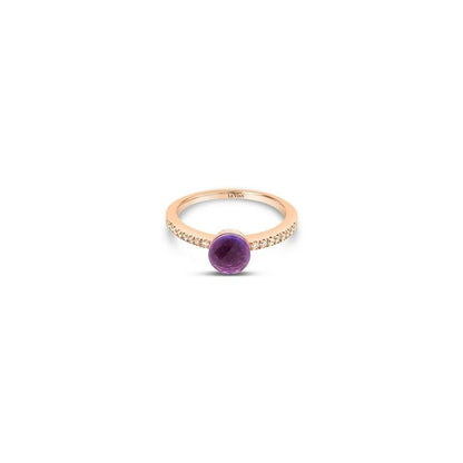 1 cts Purple Amethyst and Diamond Ring in 14K Rose Gold by Le Vian - BirthStone.com