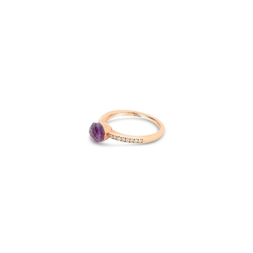 1 cts Purple Amethyst and Diamond Ring in 14K Rose Gold by Le Vian - BirthStone.com