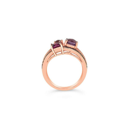 2 cts Purple Amethyst and Diamond Ring in 14K Rose Gold by Le Vian - BirthStone.com