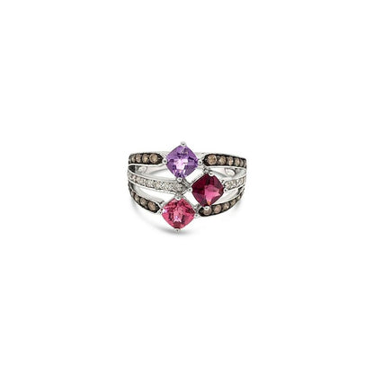 2 cts Red Rhodolite Garnet and Diamond Ring in 14K White Gold by Le Vian - BirthStone.com