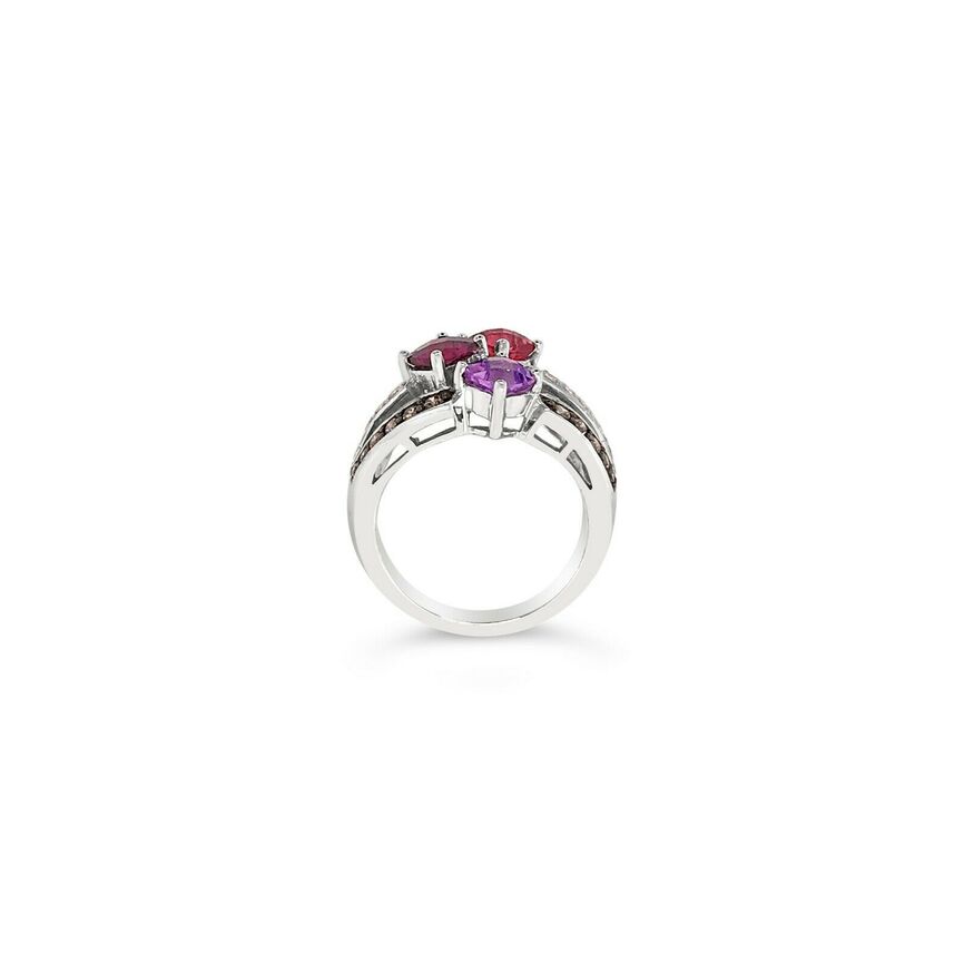 2 cts Red Rhodolite Garnet and Diamond Ring in 14K White Gold by Le Vian - BirthStone.com