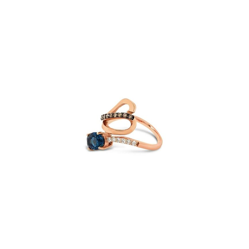 1 1/2 cts Blue London Blue Topaz and Diamond Ring in 14K Rose Gold by Le Vian - BirthStone.com