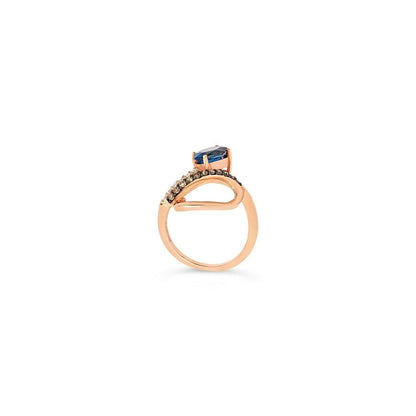 1 1/2 cts Blue London Blue Topaz and Diamond Ring in 14K Rose Gold by Le Vian - BirthStone.com