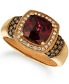 NEW LeVian® Ring Rhodolite Chocolate Diamonds® Vanilla Diamonds® 14K Rose Gold