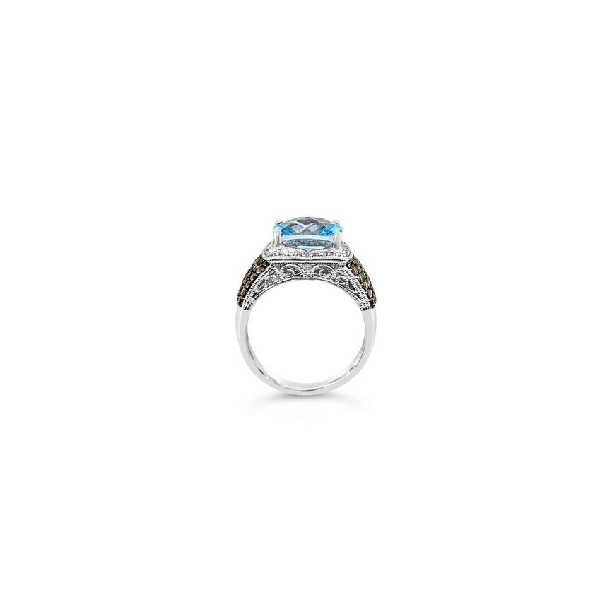 4 1/2 cts Blue Topaz and Diamond Ring in 14K White Gold by Le Vian - BirthStone.com