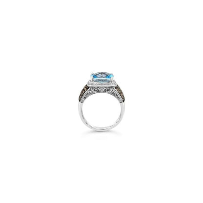 4 1/2 cts Blue Topaz and Diamond Ring in 14K White Gold by Le Vian - BirthStone.com