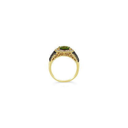 2 1/2 cts Green Peridot and Diamond Ring in 14K Yellow Gold by Le Vian - BirthStone.com