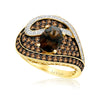 LeVian® Ring Smoky Quartz Chocolate Diamonds® Vanilla Diamonds® 14K Honey Gold™