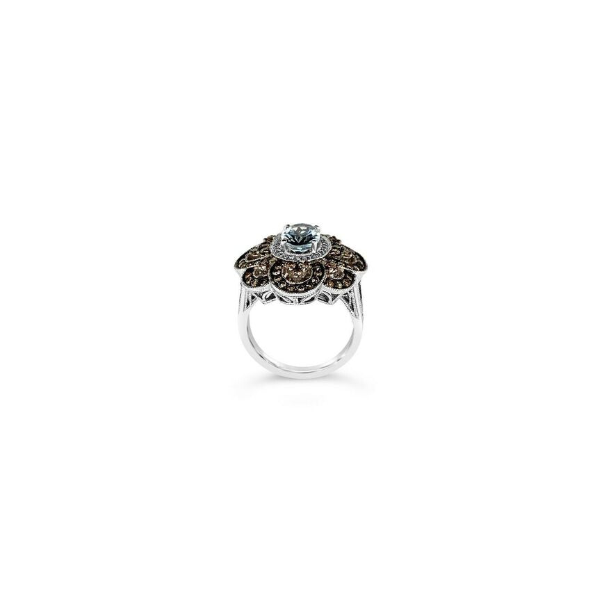 1 7/8 cts Blue Aquamarine and Diamond Ring in 14K White Gold by Le Vian - BirthStone.com