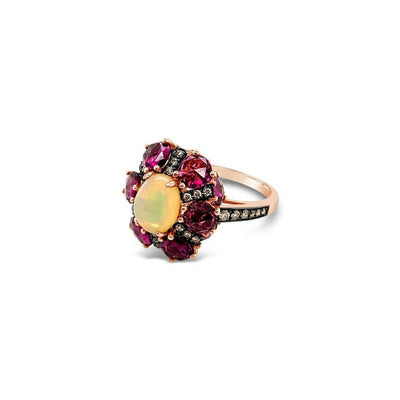 NEW LeVian® Ring Opal Rhodolite Chocolate Diamonds® 14K Strawberry Gold®