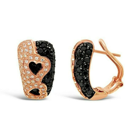 2 2/3 cts Black Diamond Earrings in 14K Rose Gold by Le Vian - BirthStone.com