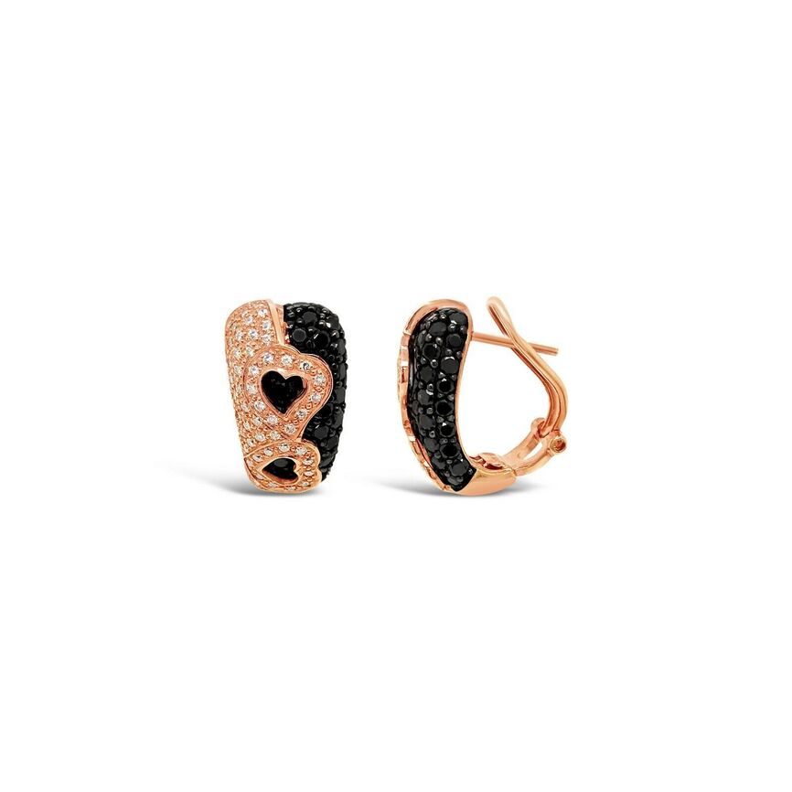 2 2/3 cts Black Diamond Earrings in 14K Rose Gold by Le Vian - BirthStone.com