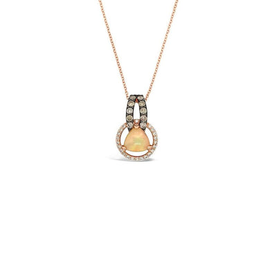 LeVian Pendant Opal Chocolate Diamonds Vanilla Diamonds® 14K Strawberry Gold®