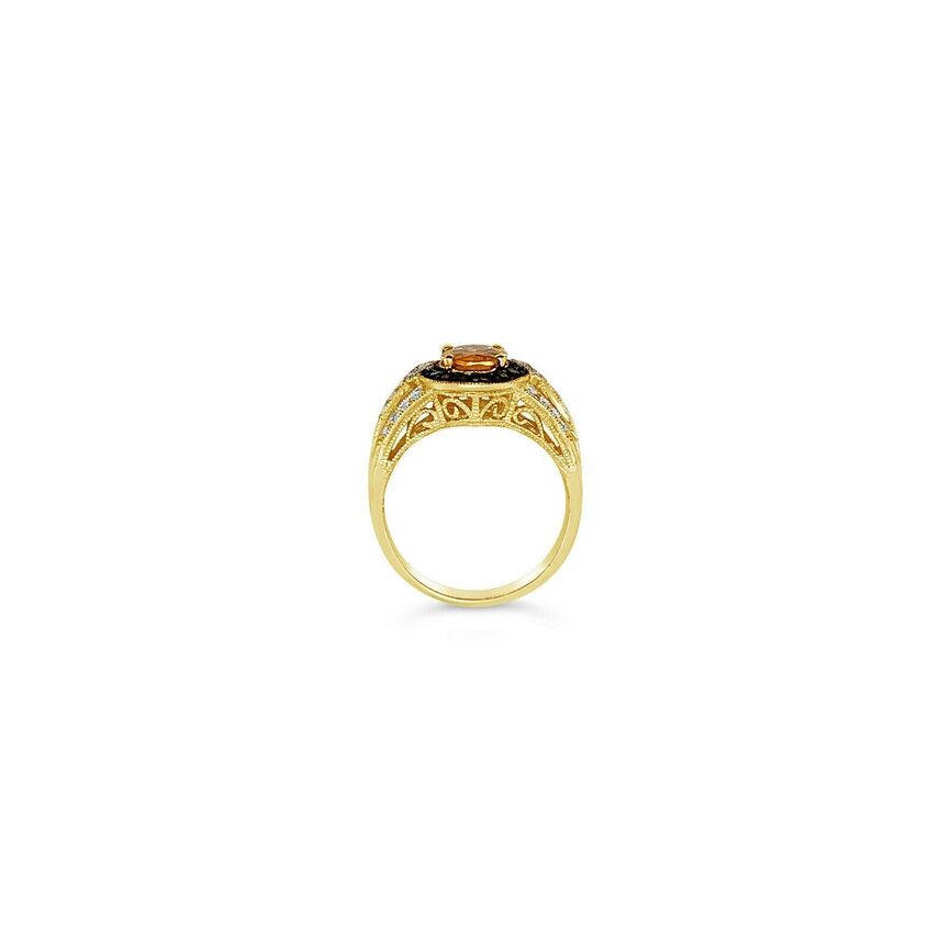 Arusha Exotics™ Ring Spessartite Smoky Quartz Vanilla Diamonds® 14K Honey Gold™