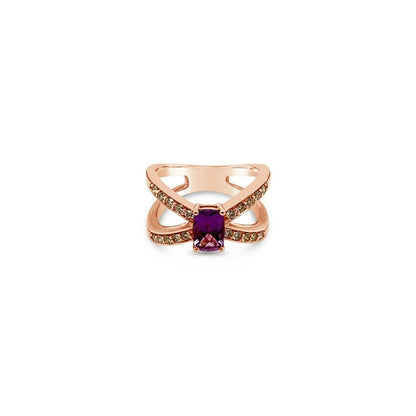 1 cts Purple Amethyst and Diamond Ring in 14K Rose Gold by Le Vian - BirthStone.com