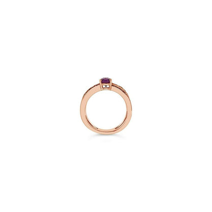 1 cts Purple Amethyst and Diamond Ring in 14K Rose Gold by Le Vian - BirthStone.com