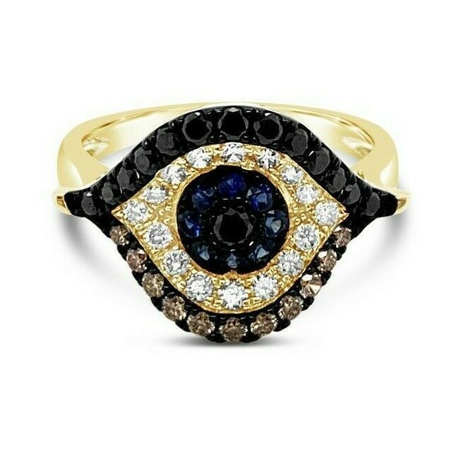 2/3 cts Blue Sapphire and Diamond Ring in 14K Yellow Gold by Le Vian - BirthStone.com