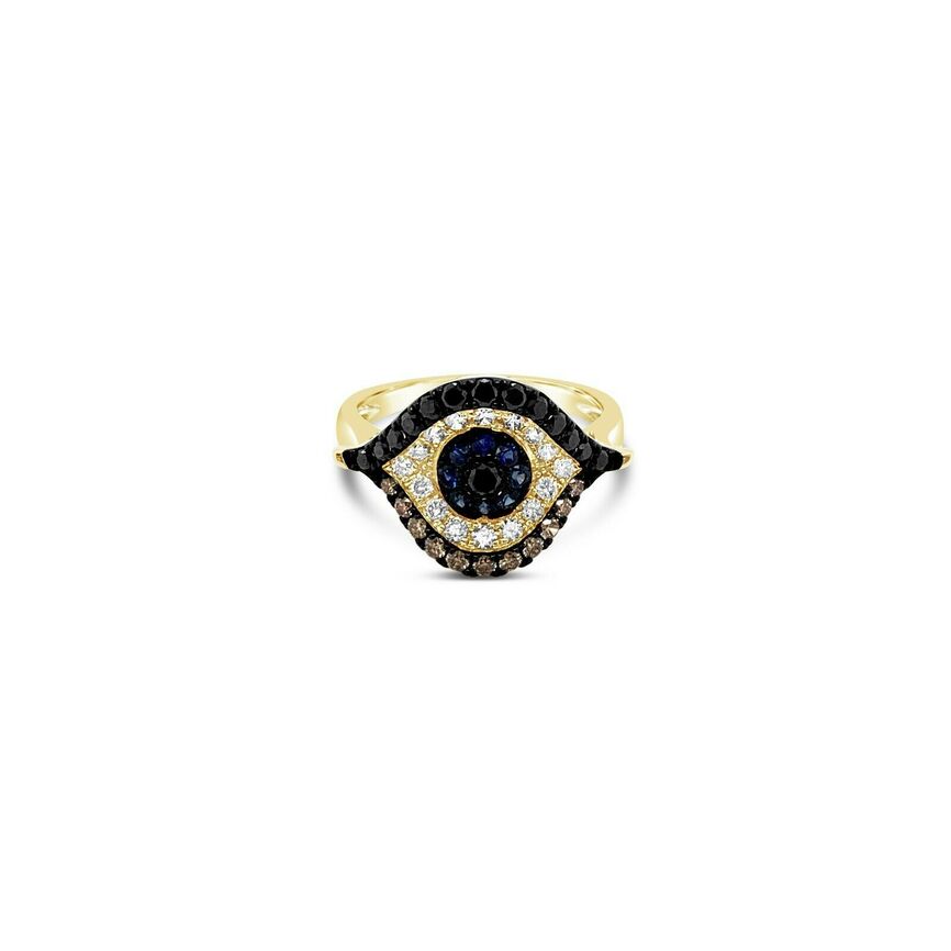 2/3 cts Blue Sapphire and Diamond Ring in 14K Yellow Gold by Le Vian - BirthStone.com