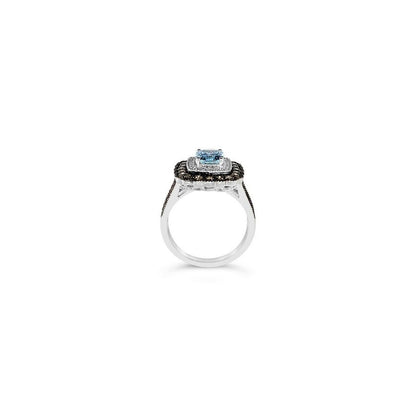 2 1/8 cts Blue Aquamarine and Diamond Ring in 14K White Gold by Le Vian - BirthStone.com